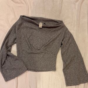 We The Free Charcoal Off-Shoulder Sweater